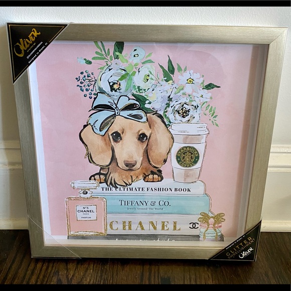 Oliver Gal fashion books 📚 framed dachshund photo - Picture 1 of 3
